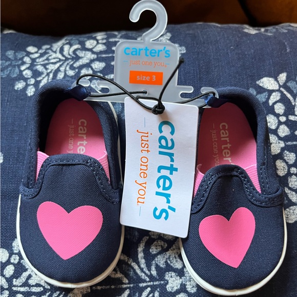 Carter's Other - Carter's Navy and Pink Heart Sneakers
